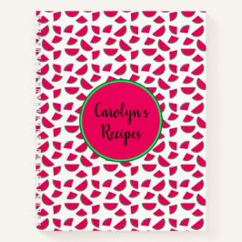 Cuaderno Patrón personalizado de fruta jugosa, sandía roja