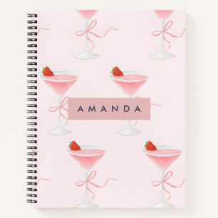 Cuaderno Patrón personalizado de jugo de fresa de pastel