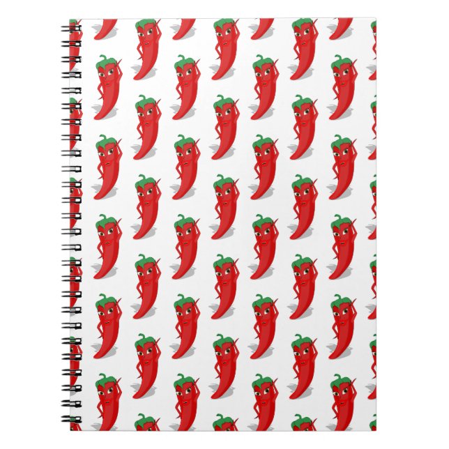Cuaderno Patrón Personalizado de la diva de pepino rojo (Frente)