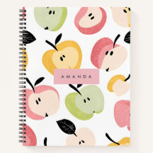 Patrón personalizado de manzana cuta colorido