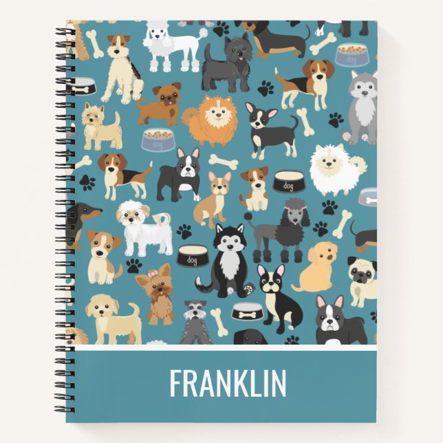 Cuaderno Patrón Personalizado de Mascota de Perrito Pequeño (Anverso)