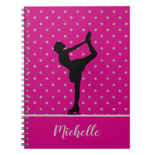Cuaderno Patrón Personalizado De Pieles Y Estrellas Rosa