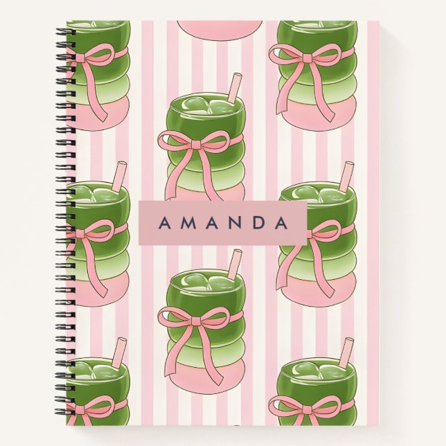 Cuaderno Patrón personalizado de tazas de pastel mate (Anverso)