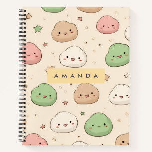 Cuaderno Patrón personalizado kawaii mochi
