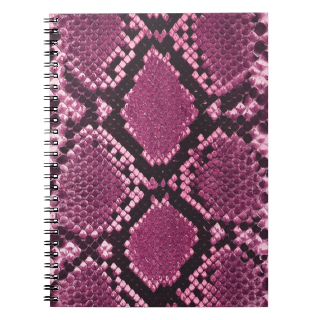 Cuaderno Patrón Piel de serpiente rosa (Frente)