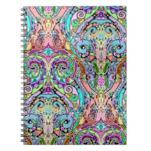 Cuaderno Patrón Pintado A Mano Y Digitalmente Art 10