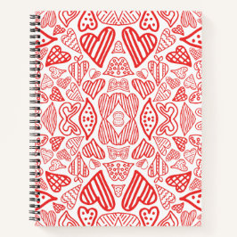 Cuaderno Patrón Playful Red Hearts - Amor y romance