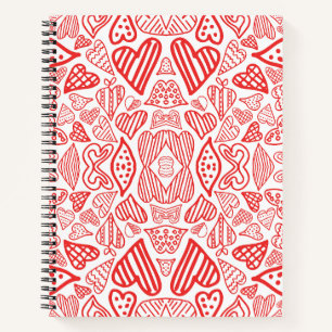 Cuaderno Patrón Playful Red Hearts - Amor y romance