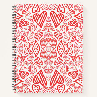Cuaderno Patrón Playful Red Hearts - Amor y romance
