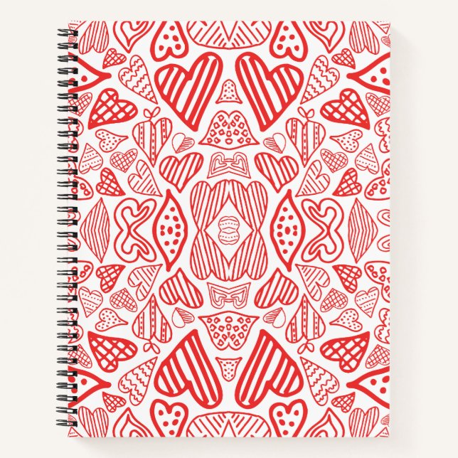 Cuaderno Patrón Playful Red Hearts - Amor y romance (Anverso)