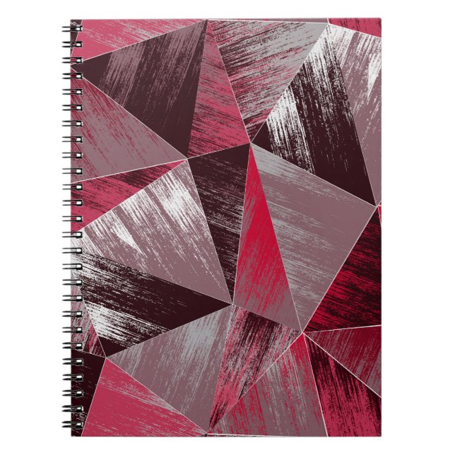 Cuaderno Patrón poligonal de grunge con triángulos. (Frente)