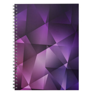 Cuaderno Patrón poligonal opaco rosa y púrpura moderno