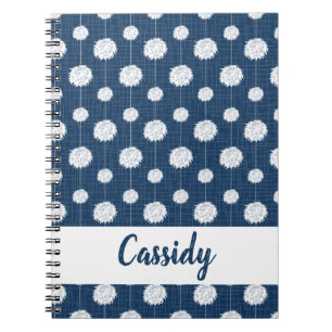 Cuaderno Patrón Pom Pom de animador azul de la Marina