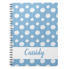 Cuaderno Patrón Pom Pom de animador azul en polvo