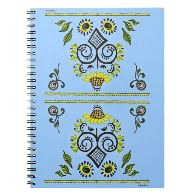 Cuaderno Patrón popular del girasol por Alexandra Cook (Frente)