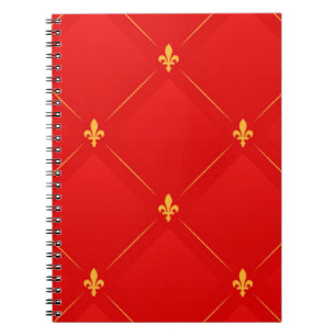 Cuaderno Patrón popular en rojo y dorado