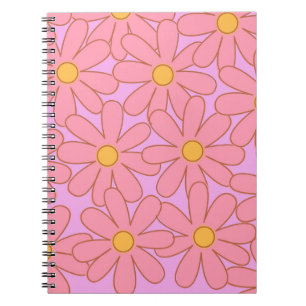 Cuaderno Patrón Preppy Púrpura Flor Simple Flor