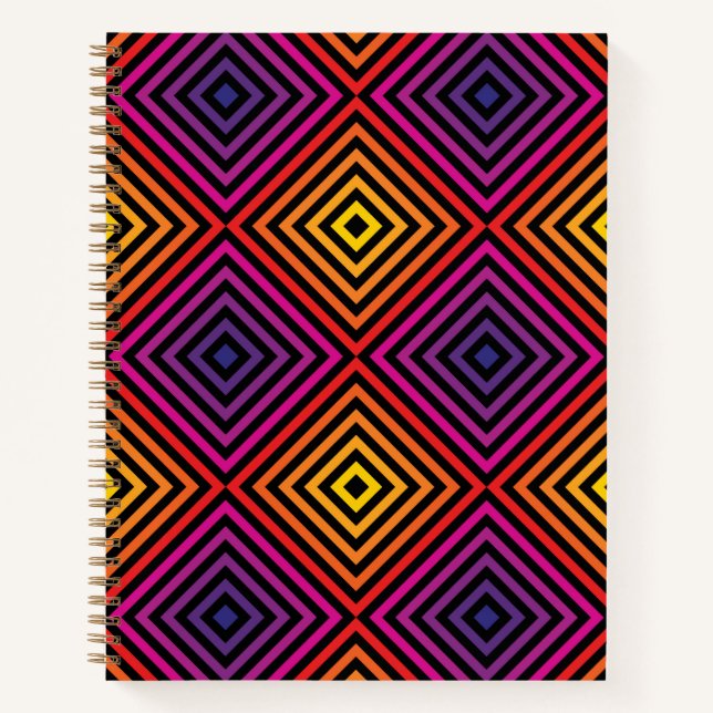 Cuaderno Patrón psicodélico de Chevron Arcoiris (Anverso)