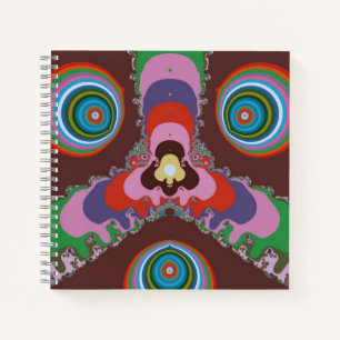 Cuaderno Patrón psicodélico retro de los 70