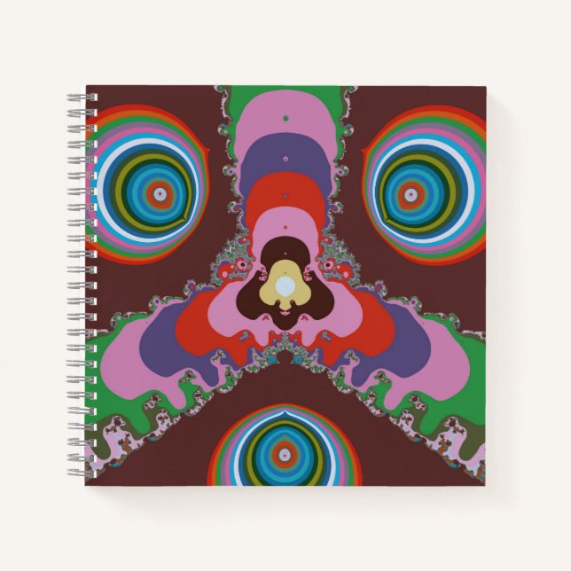 Cuaderno Patrón psicodélico retro de los 70 (Anverso)