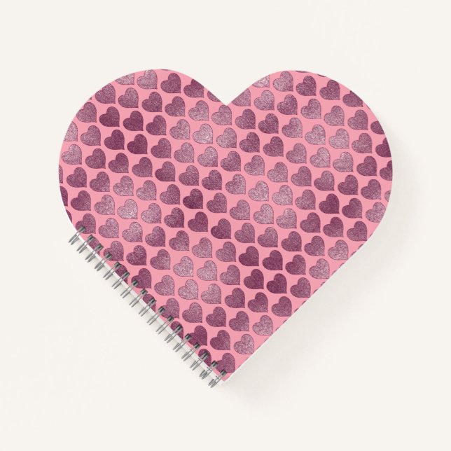 Cuaderno Patrón Purpurina de corazón (Anverso)