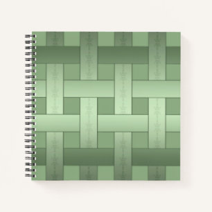Cuaderno Patrón rayado de seda verde sin soldadura moderno
