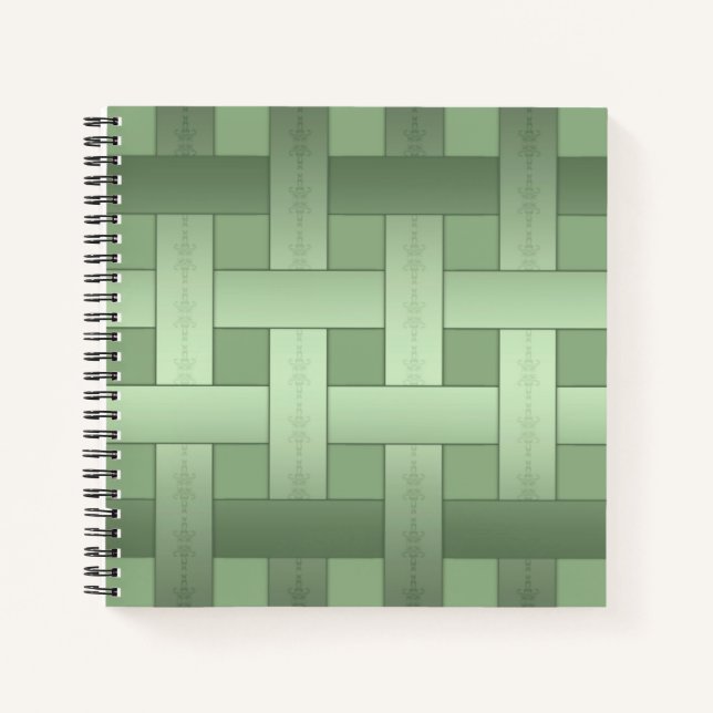 Cuaderno Patrón rayado de seda verde sin soldadura moderno (Anverso)