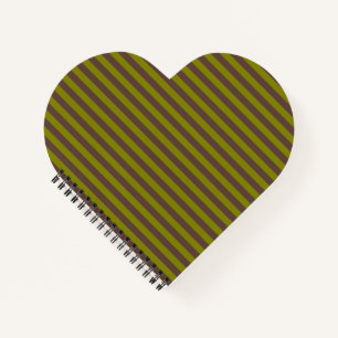 Cuaderno Patrón rayado en color marrón chocolate y verde ol