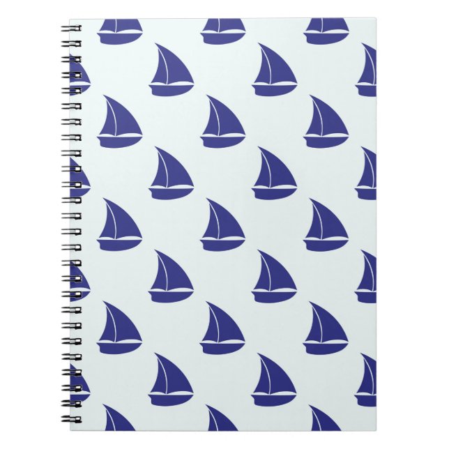 Cuaderno Patrón real de velero azul (Frente)