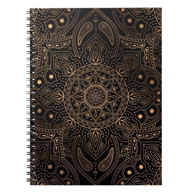 Cuaderno Patrón real sin fisuras de mandala oriental (Frente)