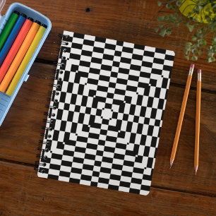 Cuaderno Patrón Rectángulo Geométrico Negro Y Blanco