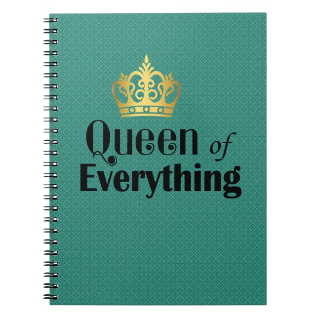 Cuaderno Patrón Reina de todo lo diamantes Verde azulados (Frente)