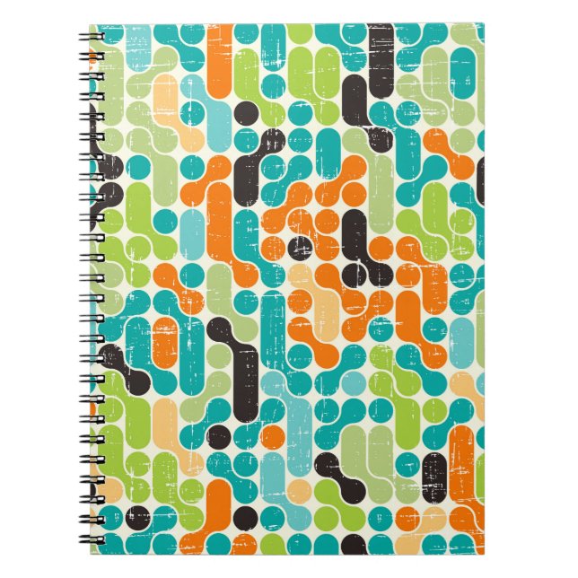 Cuaderno Patrón retro abstracto sin soldadura (Frente)