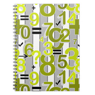 Cuaderno Patrón retro brillante de aritmética matemática co