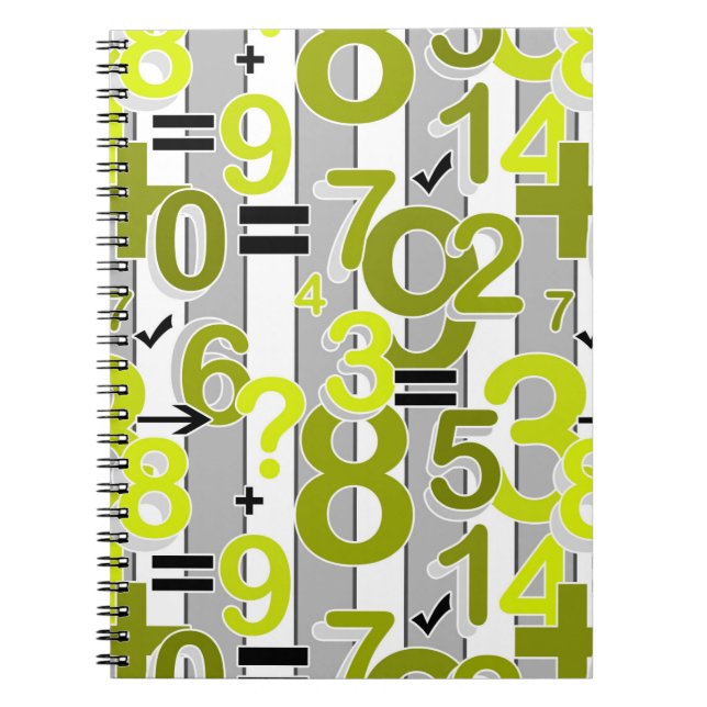 Cuaderno Patrón retro brillante de aritmética matemática co (Frente)