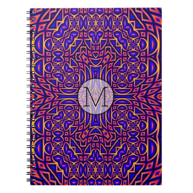 Cuaderno Patrón Retro de Caleidoscopio Elegante (Frente)