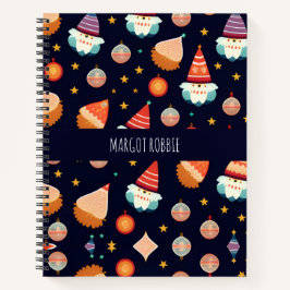Cuaderno Patrón retro de las decoraciones navideñas de Sant
