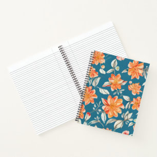 Cuaderno Patrón retro floral sin soldadura