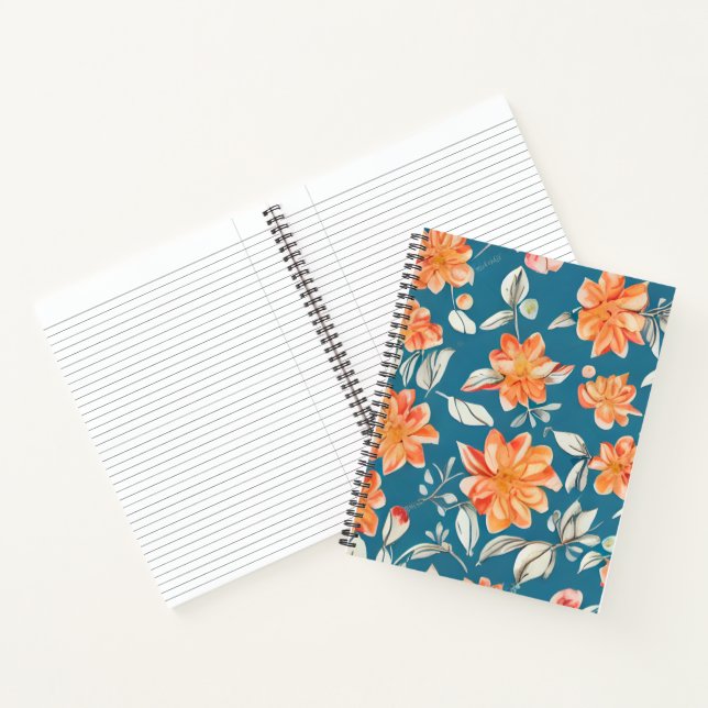 Cuaderno Patrón retro floral sin soldadura (Interior)