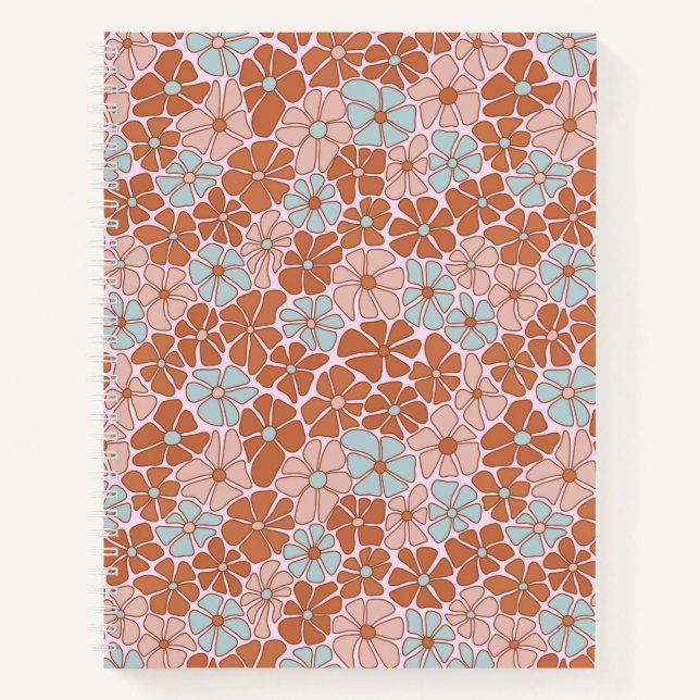 Cuaderno Patrón retro floral sin soldadura (Anverso)