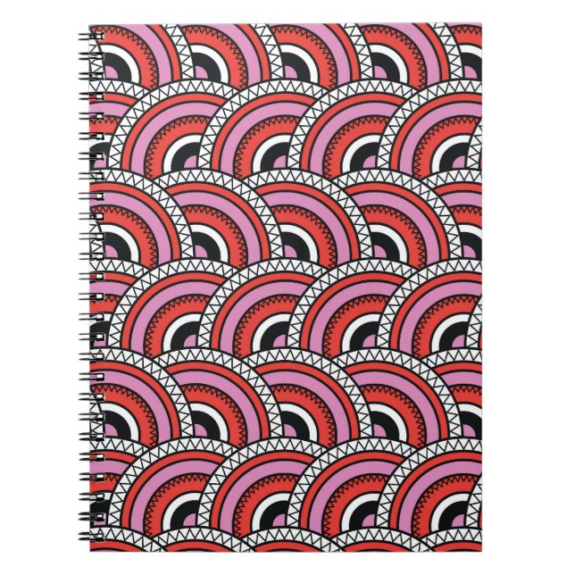 Cuaderno Patrón retro geométrico sin soldadura (Frente)