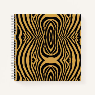 CUADERNO PATRÓN RETRO ORO Y BLACK ANIMAL IMPRESIÓN