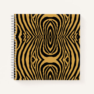 CUADERNO PATRÓN RETRO ORO Y BLACK ANIMAL IMPRESIÓN