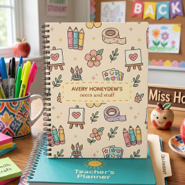 Cuaderno Patrón Retro Pastel Regreso a la Escuela 