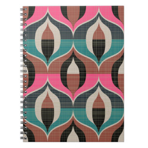 Cuaderno Patrón retro sin igual en el estilo de los años 60