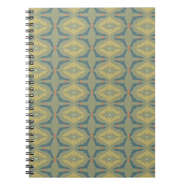 Cuaderno Patrón Retro Vintage Verdoso (Frente)