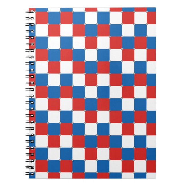 Cuaderno Patrón rojo blanco y azul a cuadros (Frente)