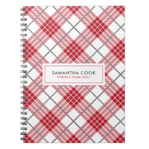 Cuaderno Patrón rojo blanco y gris de plaqueta