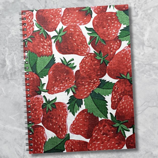 Cuaderno Patrón rojo de fresa (Red Strawberry Pattern notebook)