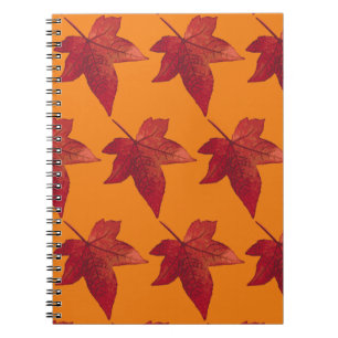 Cuaderno Patrón rojo de hojas de arce